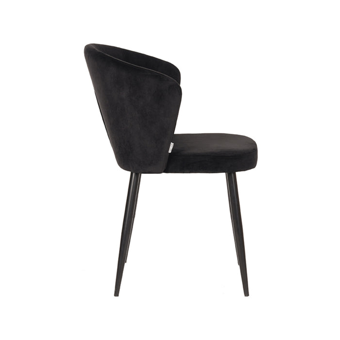LABEL51 Eetkamerstoel Wave - Zwart - Fluweel-Eetkamerstoelen-LABEL51