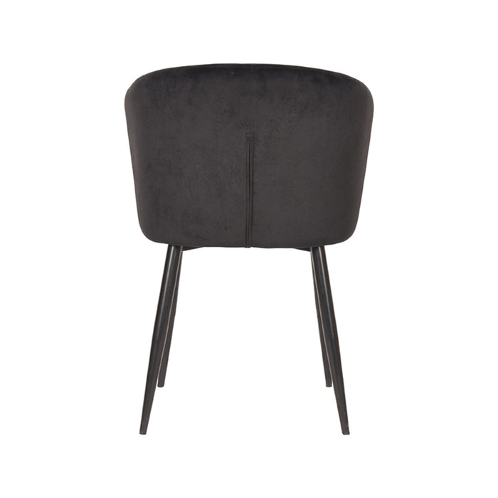 LABEL51 Eetkamerstoel Wave - Zwart - Fluweel-Eetkamerstoelen-LABEL51