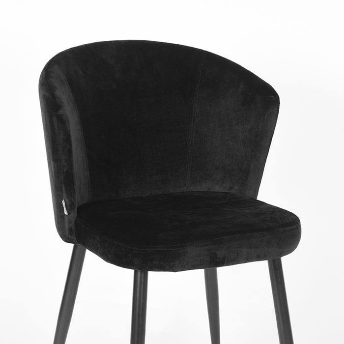 LABEL51 Eetkamerstoel Wave - Zwart - Fluweel-Eetkamerstoelen-LABEL51