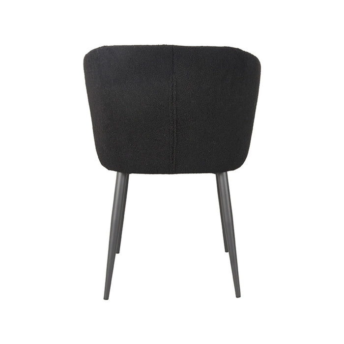 LABEL51 Eetkamerstoel Whirl - Zwart - Teddy - Zwart Metalen Frame-Eetkamerstoelen-LABEL51