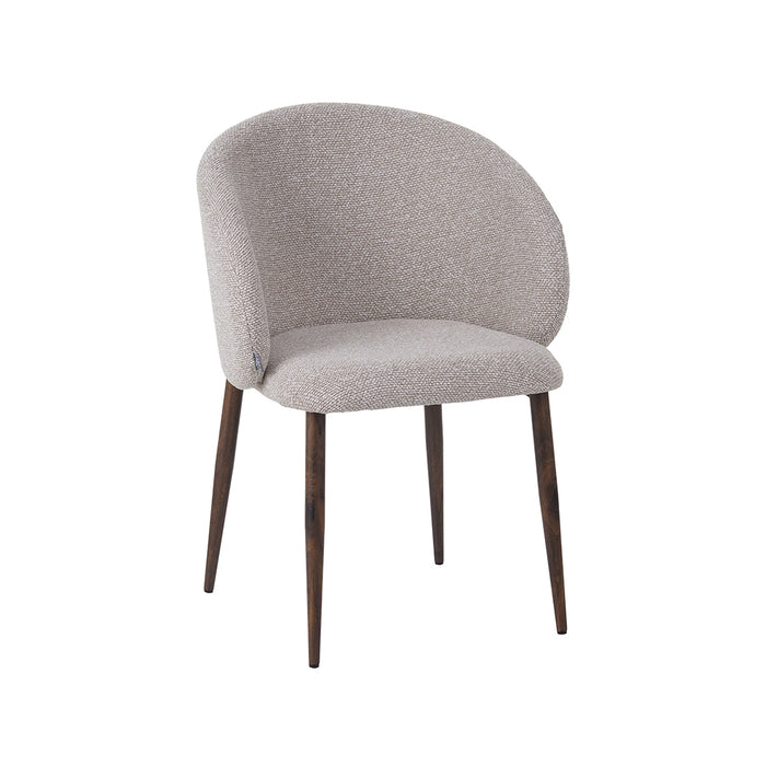 LABEL51 Eetkamerstoel Yuki - Naturel - Royal Boucle - Walnoot Houten...-Eetkamerstoelen-LABEL51