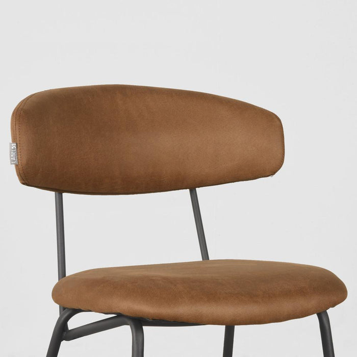 LABEL51 Eetkamerstoel Zack - Cognac - Micro Suede-Eetkamerstoelen-LABEL51