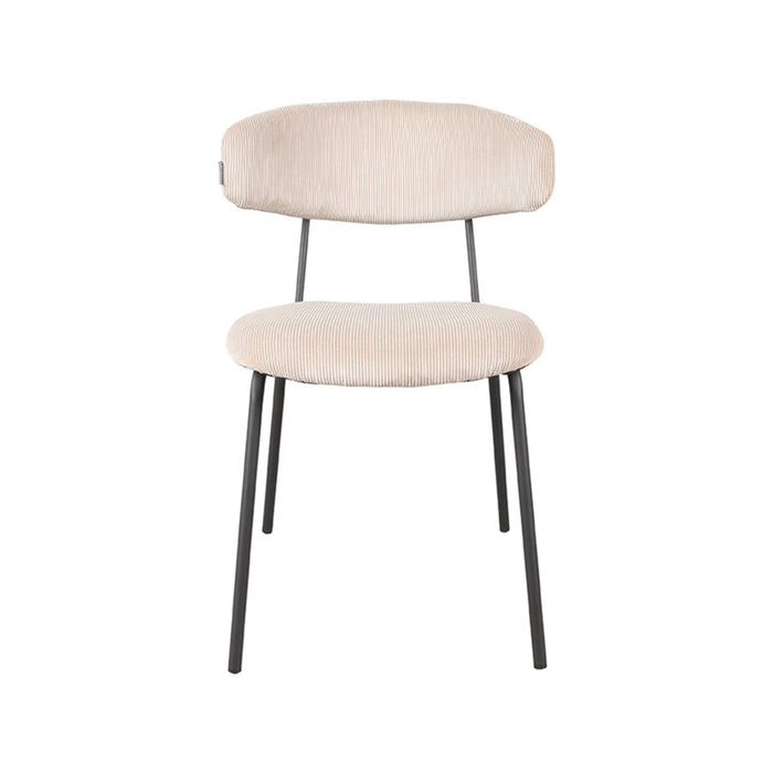 LABEL51 Eetkamerstoel Zack Naturel Ribcord 53x59x79 cm-Eetkamerstoelen-LABEL51