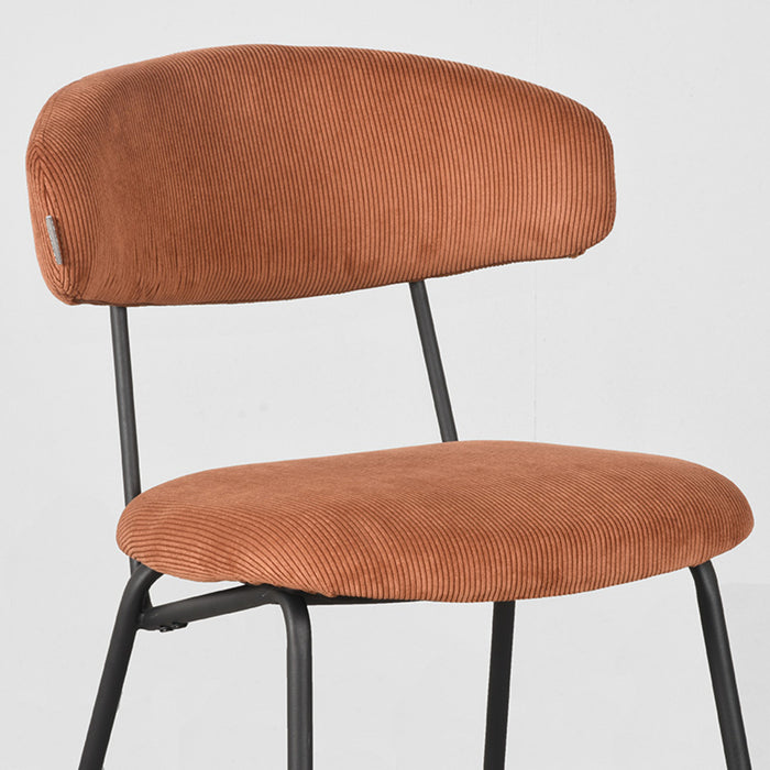 LABEL51 Eetkamerstoel Zack - Rust - Ribcord - Zwart Metalen Frame-Eetkamerstoelen-LABEL51