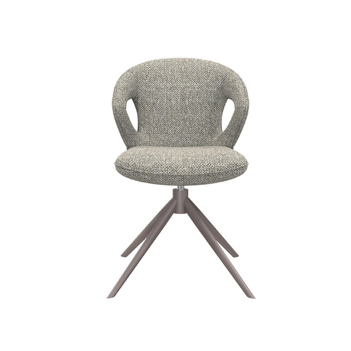 LABEL51 Eetkamerstoel Zurich - Truffel grijs - Boucle - Bronze Frame - Draaibaar-Eetkamerstoelen-LABEL51