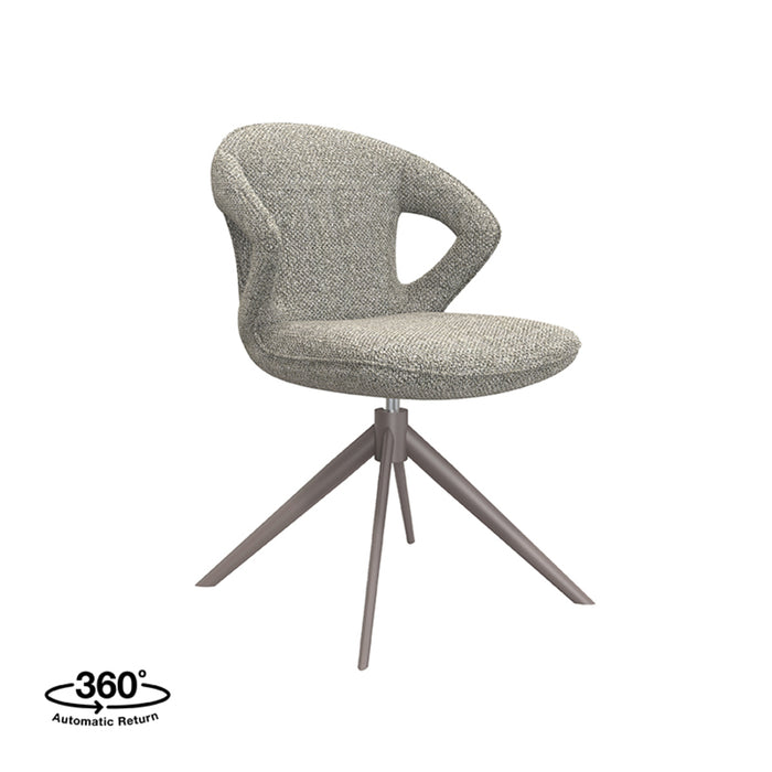 LABEL51 Eetkamerstoel Zurich - Truffel grijs - Boucle - Bronze Frame - Draaibaar-Eetkamerstoelen-LABEL51