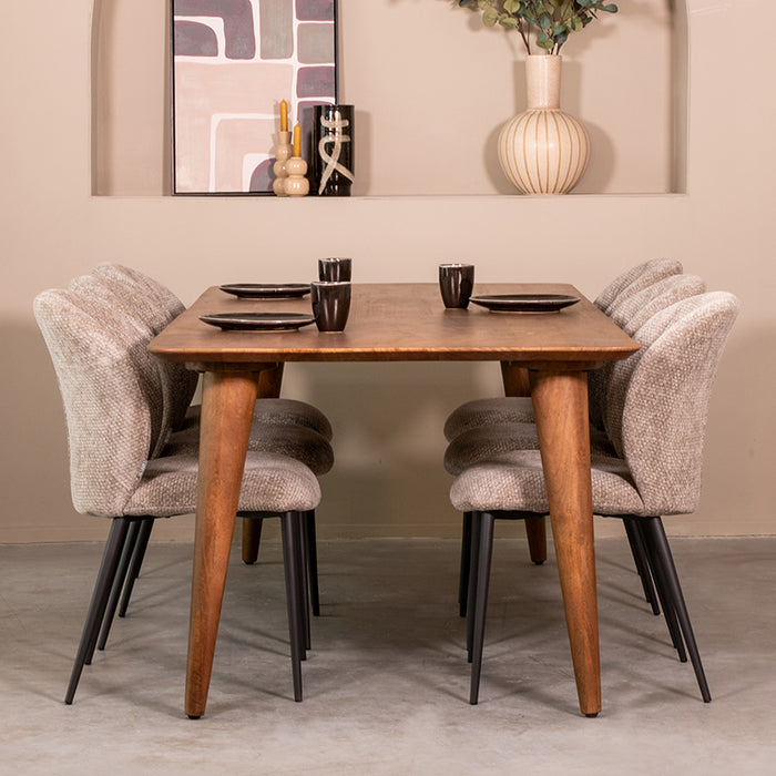 LABEL51 Eetkamertafel Fly - Nature Smooth - Mangohout - 220 cm-Eettafels-LABEL51