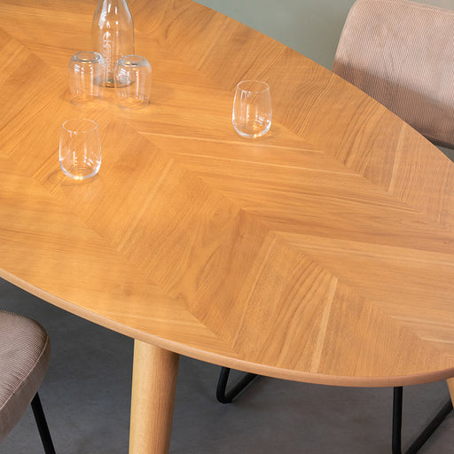 LABEL51 Eetkamertafel Ines - Naturel - Eiken - 240 cm - Ovaal-Eettafels-LABEL51