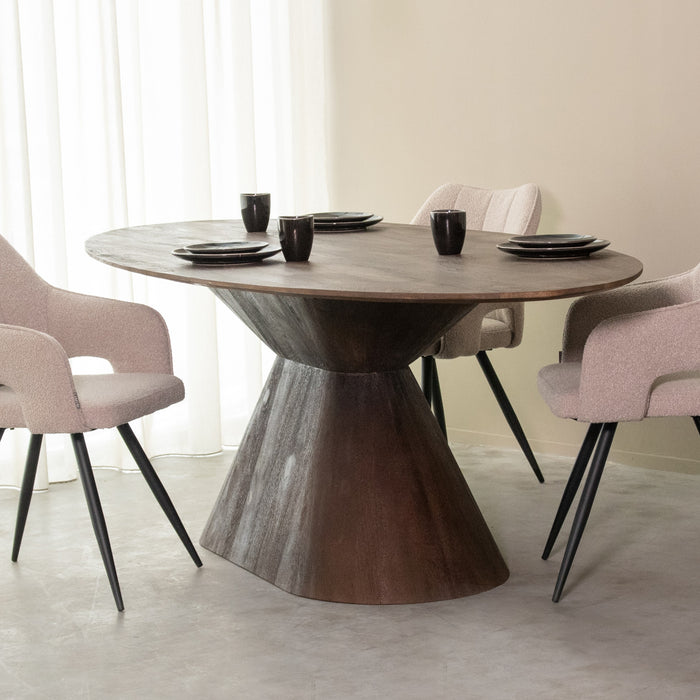 Eetkamertafel Jagger - Espresso - Mangohout - 200 cm - Ovaal-Eettafels-LABEL51