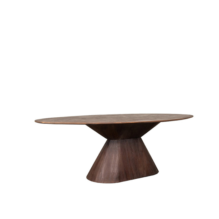 Eetkamertafel Jagger - Espresso - Mangohout - 220 cm - Ovaal-Eettafels-LABEL51