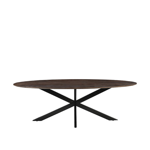 LABEL51 Eetkamertafel James - Espresso - Mangohout - 240 cm - Ovaal-Eettafels-LABEL51