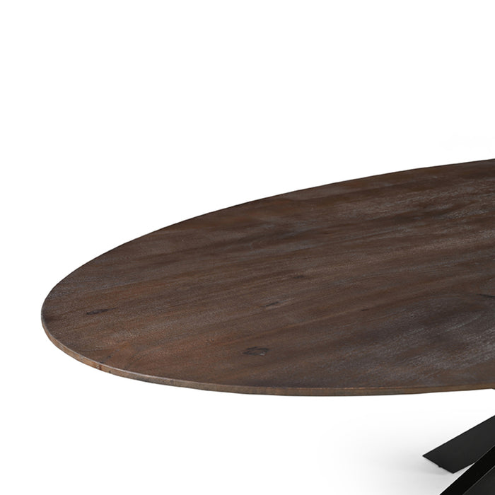 LABEL51 Eetkamertafel James - Espresso - Mangohout - 240 cm - Ovaal-Eettafels-LABEL51