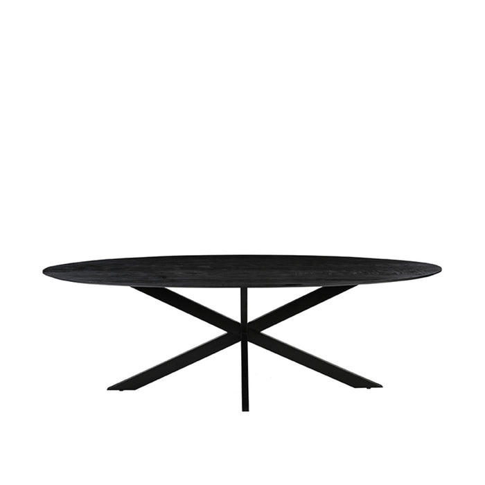 LABEL51 Eetkamertafel James - Zwart - Mangohout - 240 cm - Ovaal-Eettafels-LABEL51