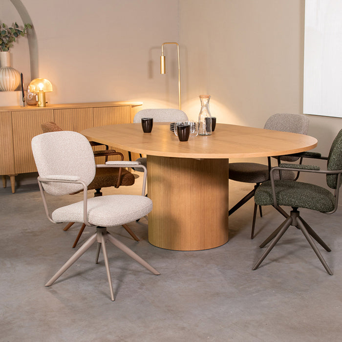 LABEL51 Eetkamertafel Oliva - Naturel - Eiken - 150-200 cm-Eettafels-LABEL51
