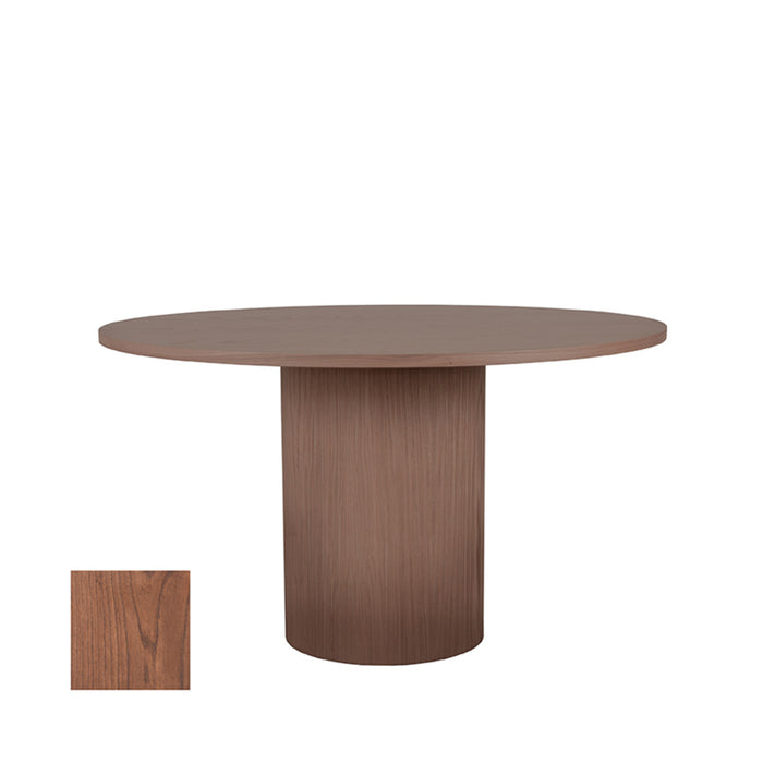 LABEL51 Eetkamertafel Oliva - Walnoot - Eiken - 130 cm - Rond-Eettafels-LABEL51