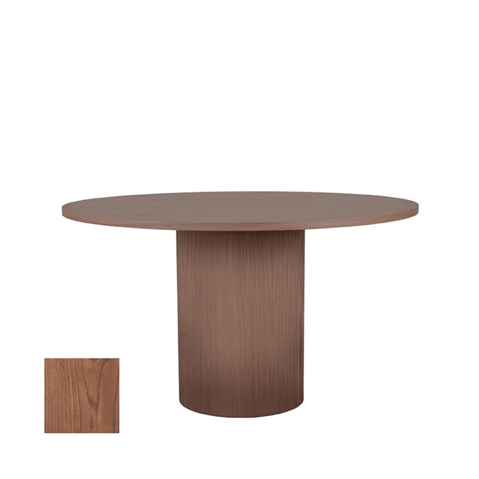 LABEL51 Eetkamertafel Oliva - Walnoot - Eiken - 130 cm - Rond-Eettafels-LABEL51