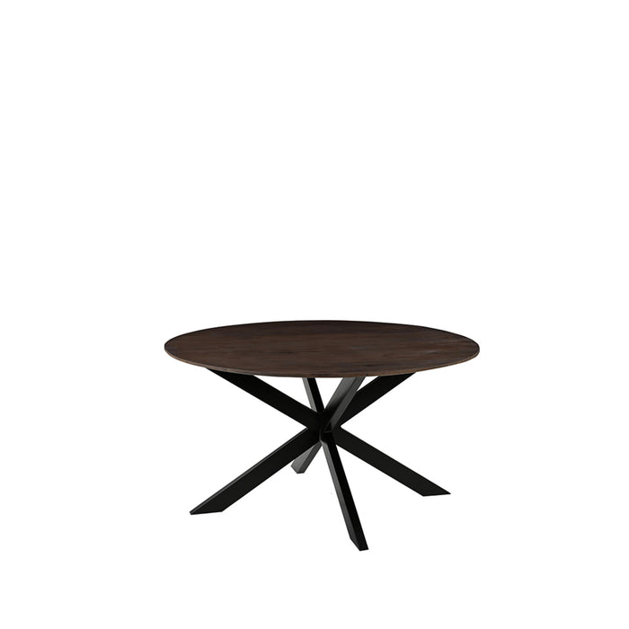 LABEL51 Eetkamertafel Otis - Espresso - Mangohout - 130 cm - Rond-Eettafels-LABEL51