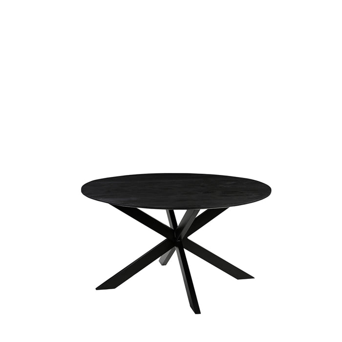 LABEL51 Eetkamertafel Otis - Zwart - Mangohout - 140 cm - Rond-Eettafels-LABEL51