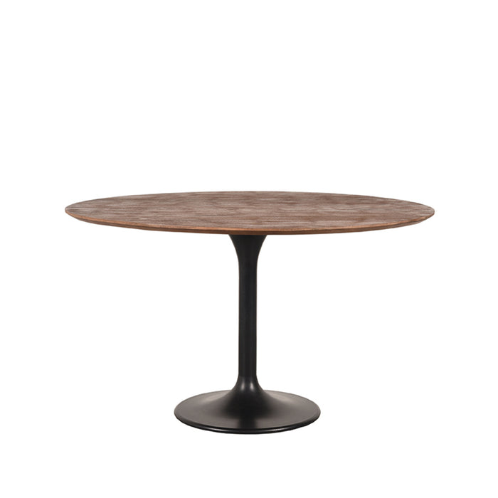 LABEL51 Eetkamertafel Otto - Espresso - Mangohout - 130 cm - Rond-Eettafels-LABEL51