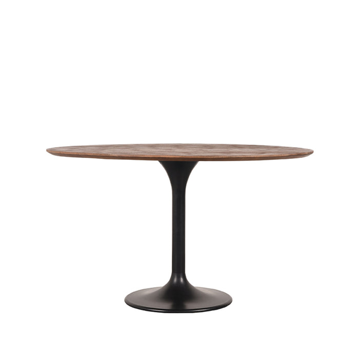 LABEL51 Eetkamertafel Otto - Espresso - Mangohout - 130 cm - Rond-Eettafels-LABEL51