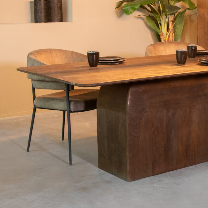 LABEL51 Eetkamertafel Owen - Espresso - Mangohout - 220 cm-Eettafels-LABEL51