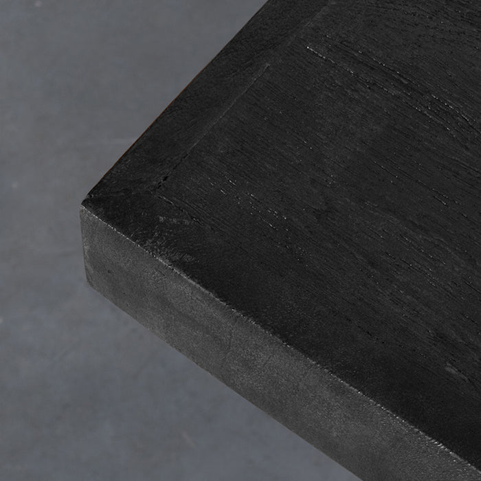 LABEL51 Eetkamertafel Tafelblad Straight Edge - Zwart - Mangohout - 120 cm Straight-Eettafels-LABEL51