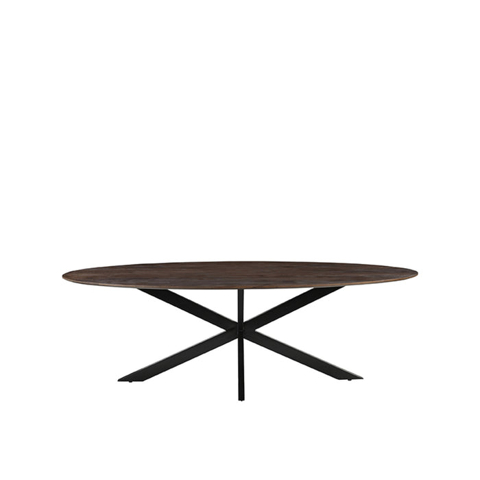 LABEL51 Eettafel Eetkamertafel James Espresso Mangohout 210 cm Ovaal-Eettafels-LABEL51