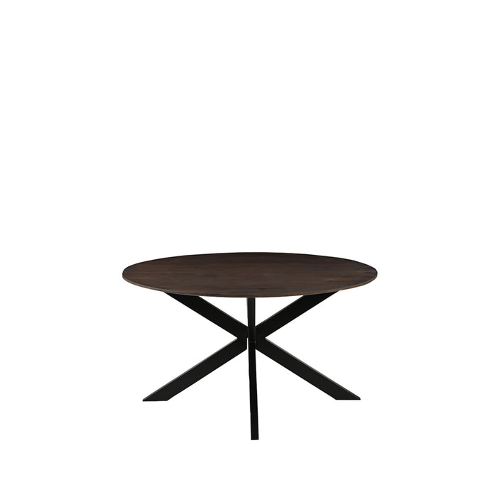 LABEL51 Eettafel Eetkamertafel Otis Espresso Mangohout 130 cm Rond-Eettafels-LABEL51