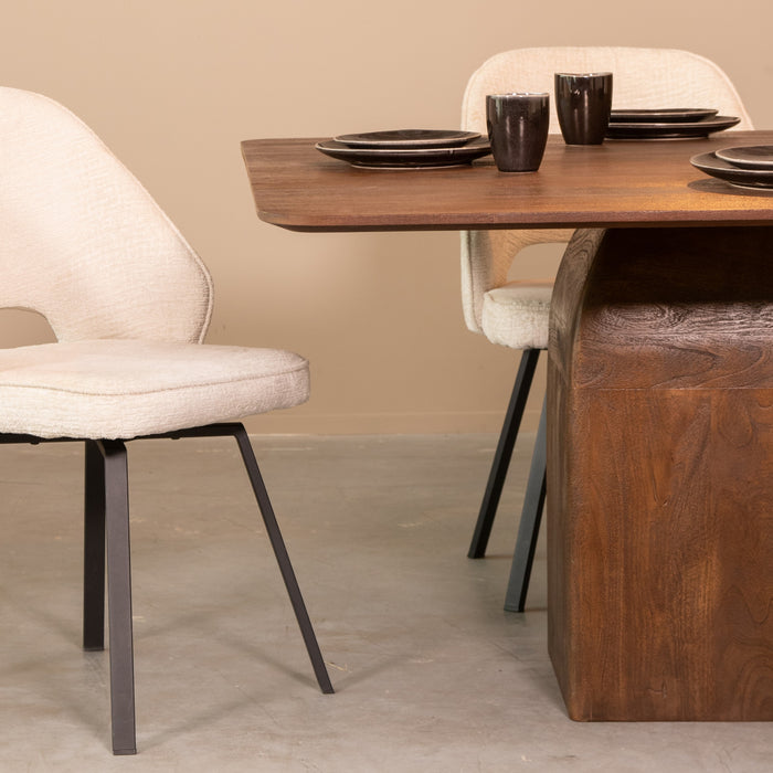 LABEL51 Eettafel Ingo Espresso Mangohout 130x130x76 cm-Eetkamertafels-LABEL51