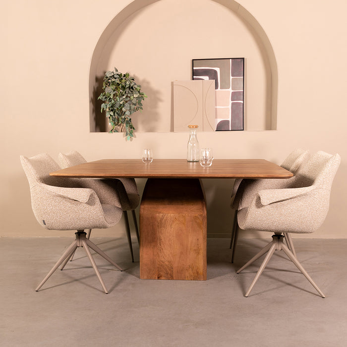 LABEL51 Dining Table Ingo Mango Wood Nature Smooth 140x140