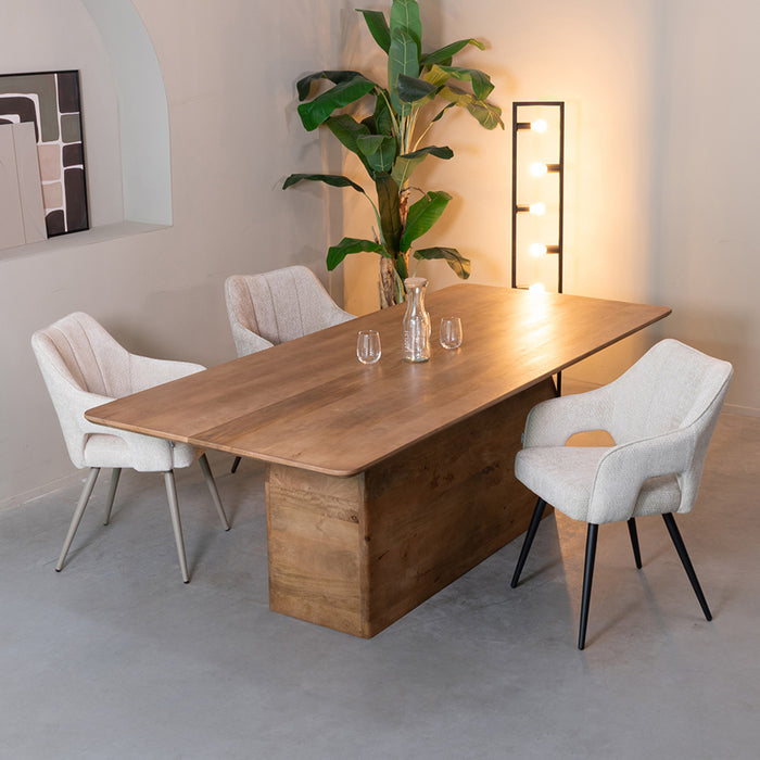 LABEL51 Dining Table Owen Mango Wood Natural Smooth 200x100
