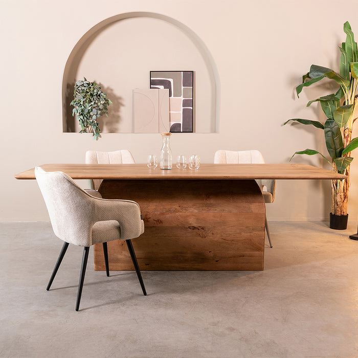 LABEL51 Dining Table Owen Mango Wood Nature Smooth 230x100