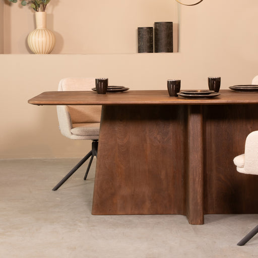 LABEL51 Eettafel Scott Espresso Mangohout 220x100x76 cm-Eetkamertafels-LABEL51