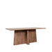 LABEL51 Scott eettafel van mangohout in nature smooth, 220x100 cm met geometrisch houten onderstel.