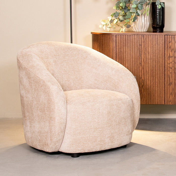LABEL51 Fauteuil Alby Naturel Chenille 1-Zits 82x88x81 cm-Fauteuils-LABEL51