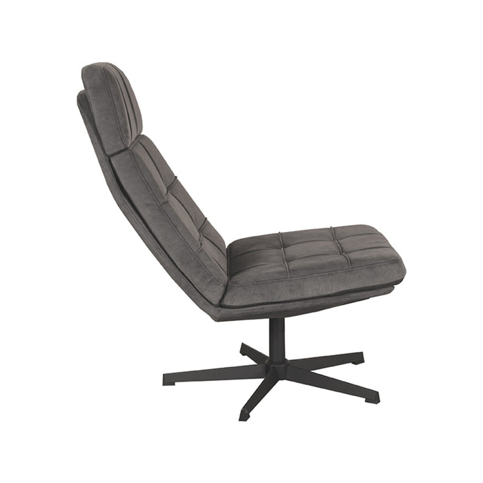LABEL51 Sessel Alvar – Anthrazit – Samt – Exkl. Hocker