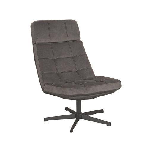 LABEL51 Fauteuil Alvar - Antraciet - Velvet - Excl. Hocker-Fauteuils-LABEL51