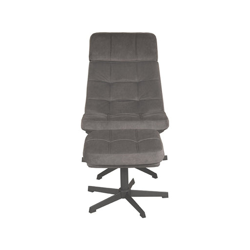 LABEL51 Fauteuil Alvar - Antraciet - Velvet - Incl. Hocker-Fauteuils-LABEL51
