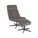 LABEL51 Fauteuil Alvar - Antraciet - Velvet - Incl. Hocker-Poefs-LABEL51