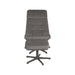 LABEL51 Fauteuil Alvar - Antraciet - Velvet - Incl. Hocker-Poefs-LABEL51