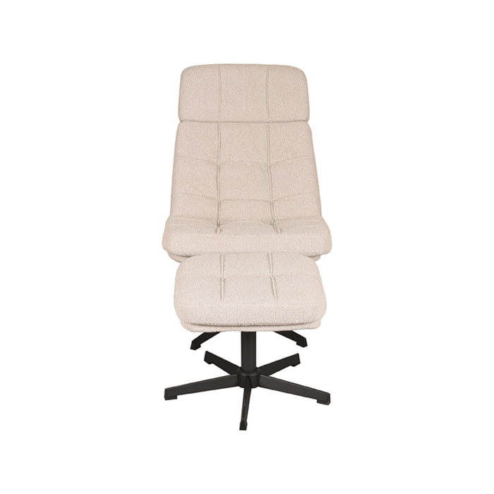 LABEL51 Fauteuil Alvar - Naturel - Boucle - Incl. Hocker-Poefs-LABEL51