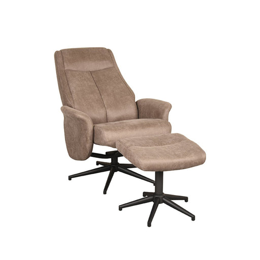 LABEL51 Fauteuil Bergen - Mushroom - Kunstleder - Incl. Hocker-Fauteuils-LABEL51