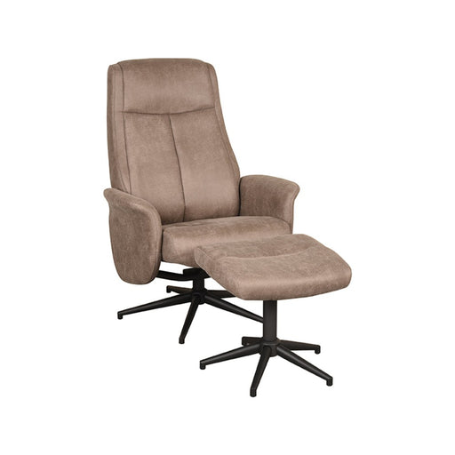 LABEL51 Fauteuil Bergen - Mushroom - Kunstleder - Incl. Hocker-Fauteuils-LABEL51