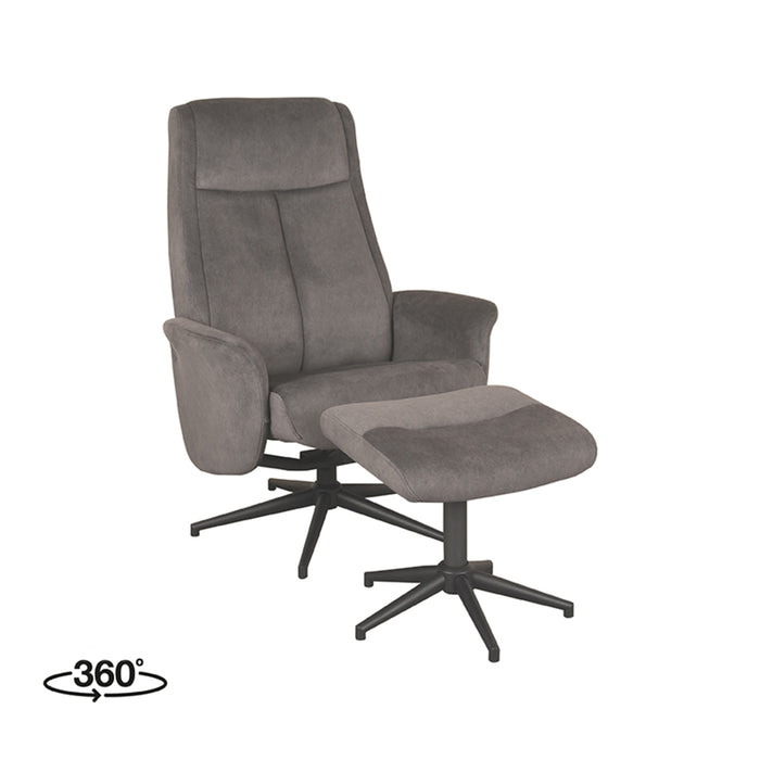 LABEL51 Fauteuil Bergen - Naturel - Velvet - Incl. Hocker-Fauteuils-LABEL51