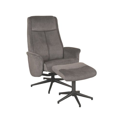 LABEL51 Fauteuil Bergen - Naturel - Velvet - Incl. Hocker-Fauteuils-LABEL51