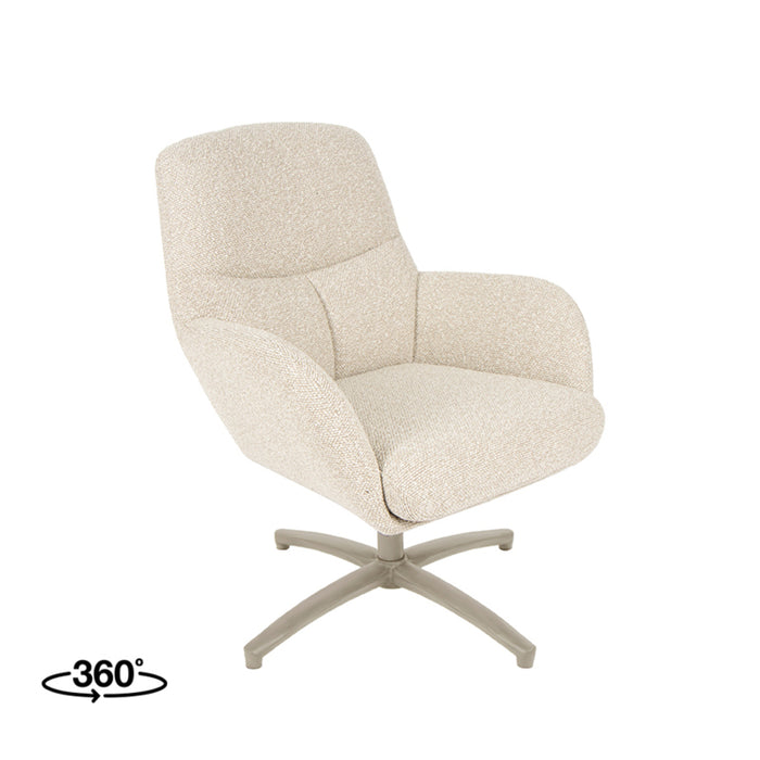 LABEL51 Fauteuil Chill Zone - Naturel - Boucle - Draaibaar-Fauteuils-LABEL51