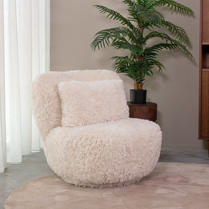 LABEL51 Fauteuil Doodle Creme Fluffy - 90x87x73 cm-Fauteuils-LABEL51