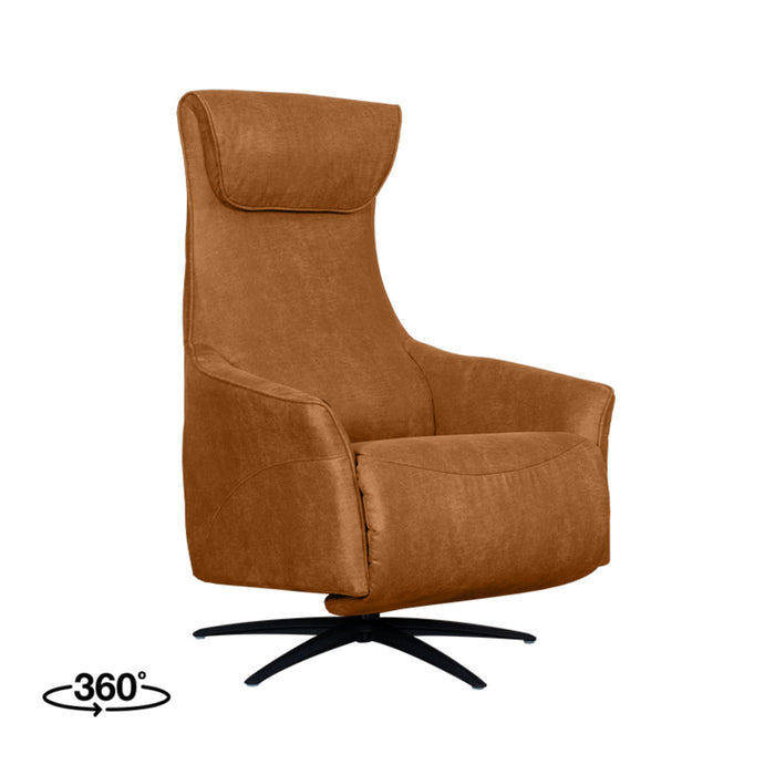 LABEL51 Fauteuil Lund - Cognac - Kunstleder - 2-Motorig - Met-Fauteuils-LABEL51