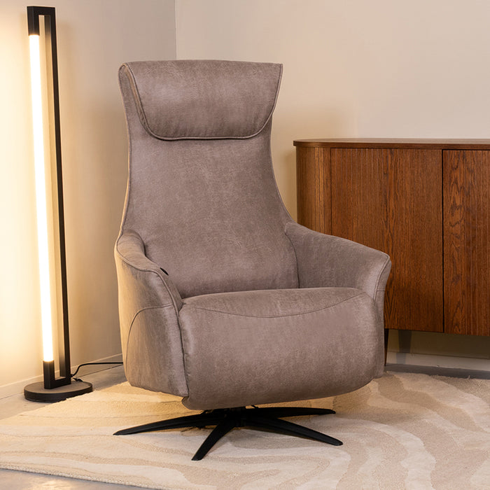 LABEL51 Fauteuil Lund - Taupe - Kunstleder - 2-Motorig - Met-Fauteuils-LABEL51