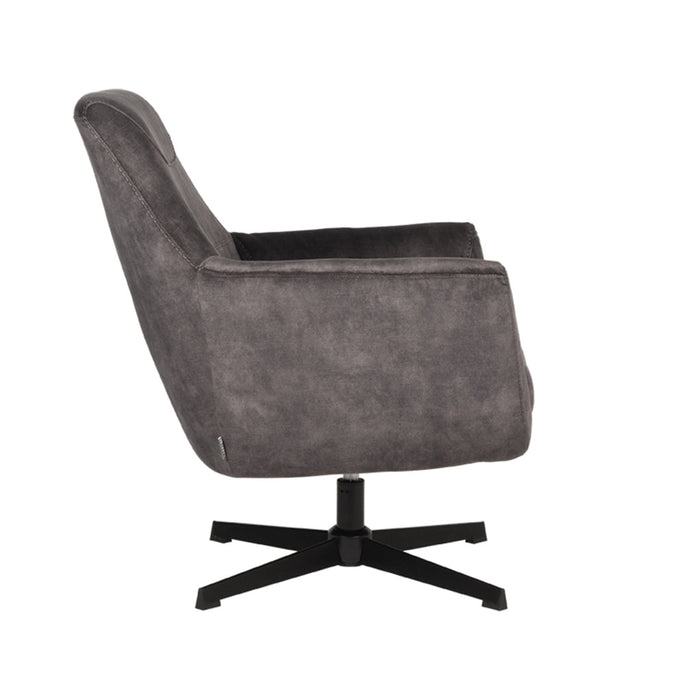 LABEL51 Fauteuil Toby - Antraciet - Velvet - One Size-Fauteuils-LABEL51